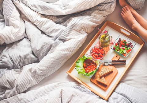 Morgenmad på sengen